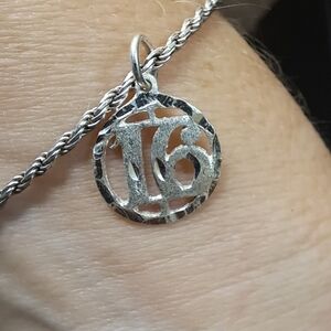 Silver Bracelet 925 Italian Bracelet with Silver Plated 16" charm